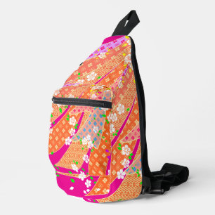 Floral Ribbon Kimono Muster Crossbody Bag