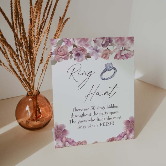 Floral Ring Hunt Bridal Shower Game Sockelschild