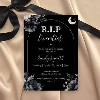 Floral RIP Twenties 30. Geburtstagseinladung Einladung