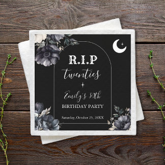 Floral RIP Twenties 30th Birthday Paper Napkin Serviette