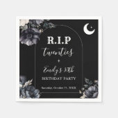 Floral RIP Twenties 30th Birthday Paper Napkin Serviette (Vorderseite)
