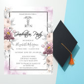 Floral RN Nurse Floral Graduation Party Einladung