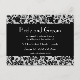 Floral Rokoko Wedding, Hochzeitseinladung Postkart Einladungspostkarte