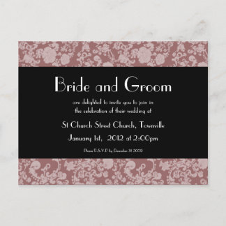 Floral Rokoko Wedding, Hochzeitseinladung Postkart Einladungspostkarte