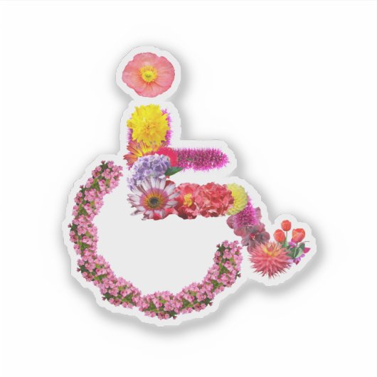 Floral Rollstuhl Decal Aufkleber (Vorderseite)