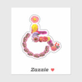 Floral Rollstuhl Decal Aufkleber (Blatt)