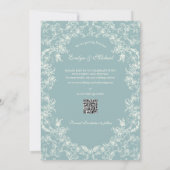 Floral Romance Chinoiserie Klassisches Etwas Blau Save The Date (Rückseite)