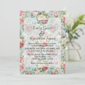 Floral Romance Einladung (Stehend Vorderseite)