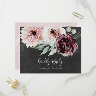 Floral Romance Gray Menu Choice UAWG Postcard Einladungspostkarte