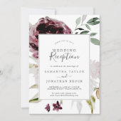 Floral Romance Hochzeitsempfang Einladung (Vorderseite)