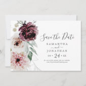 Floral Romance Horizontal Save The Date (Vorderseite)