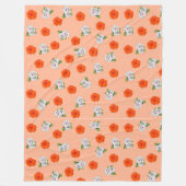 Floral Romance (pfirsichfarbener Hintergrund) Fleecedecke (Vorderseite)