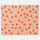 Floral Romance (pfirsichfarbener Hintergrund) Fleecedecke (Vorderseite (Horizontal))