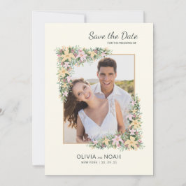 Floral Romance Photo Save the Date Card
