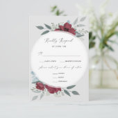 Floral Romance RSVP Karte (Stehend Vorderseite)