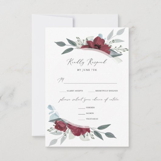 Floral Romance RSVP Karte (Vorderseite)