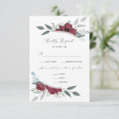 Floral Romance RSVP Karte (Stehend Vorderseite)