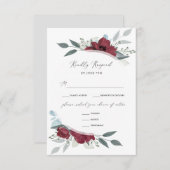 Floral Romance RSVP Karte (Vorne/Hinten)