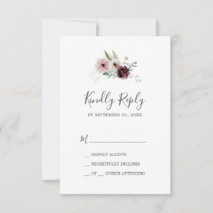 Floral Romance Simple RSVP Card
