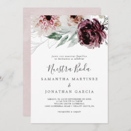 Floral Romance Spanisch Nuestra Boda Einladung