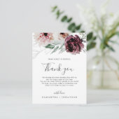 Floral Romance Vielen Dank Empfang Card Postkarte (Stehend Vorderseite)