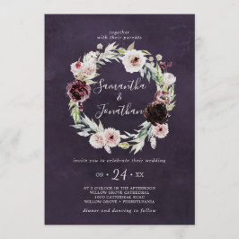 Floral Romance Wreath | Pflaumenhochzeit Einladung