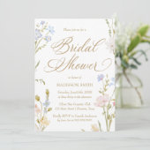 Floral Romantic Bridal Shower Invitation Einladung (Stehend Vorderseite)