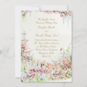 floral romantic swan chic calligraphy wedding einladung (Vorderseite)