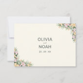 Floral romantic wedding RSVP Card (Rückseite)