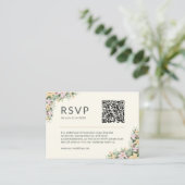 Floral romantic wedding Website RSVP QR Code Begleitkarte (Stehend Vorderseite)