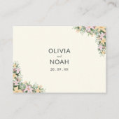 Floral romantic wedding Website RSVP QR Code Begleitkarte (Rückseite)