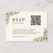 Floral romantic wedding Website RSVP QR Code Begleitkarte (Vorderseite)