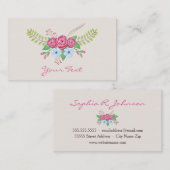 Floral Romantische Blume Visitenkarte (Vorne/Hinten)