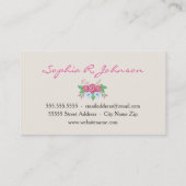 Floral Romantische Blume Visitenkarte (Rückseite)