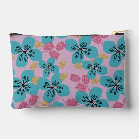 Floral romantische monogramm rosa hübsche Schnitt  Zubehörtasche (Rückseite)