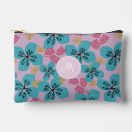 Floral romantische monogramm rosa hübsche Schnitt Zubehörtasche