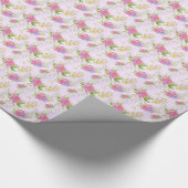 *~* Floral Romantische Rosa Blume Geschenkpapier (Ecke)