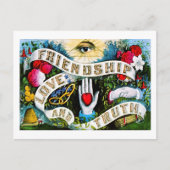 Floral Romantische Valentine Liebe Freundschaft Ma Postkarte (Vorderseite)