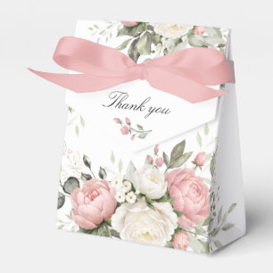 Floral rosafarbene Hochzeitsgunst-Box mit Grün Geschenkschachtel