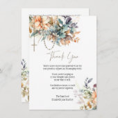 Floral Rosary Foto Beerdigung Beileid Beileid Dankeskarte (Vorne/Hinten)