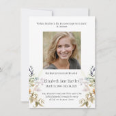 Floral Rosary Foto Beerdigung Beileid Beileid Dankeskarte (Rückseite)