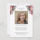 Floral Rosary Foto Beerdigung Beileid Beileid Dankeskarte (Rückseite)