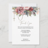 Floral Rosary Foto Beerdigung Beileid Beileid Dankeskarte (Vorderseite)