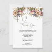 Floral Rosary Foto Beerdigung Beileid Beileid Dankeskarte (Vorderseite)