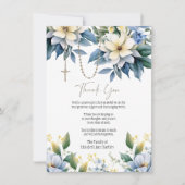 Floral Rosary Foto Beerdigung Beileid Beileid Dankeskarte (Vorderseite)