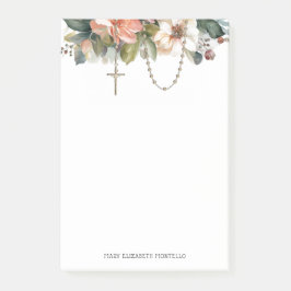 Floral Rosary Religious katholisches Gebet Post-it Klebezettel
