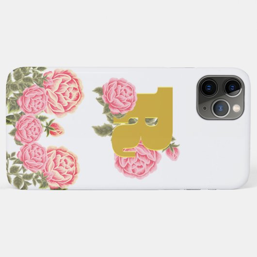 Floral Rose Anfangsbuchstabe Monogramm Name Couple Case-Mate iPhone Hülle (Rückseite (Horizontal))