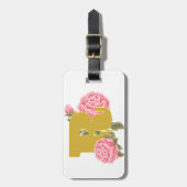 Floral Rose Anfangsbuchstabe Monogramm Name Couple Gepäckanhänger (Vorderseite vertikal)