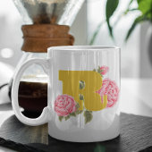 Floral Rose Anfangsbuchstabe Monogramm Name Couple Kaffeetasse