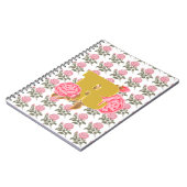 Floral Rose Anfangsbuchstabe Monogramm Name Couple Notizblock (Linke Seite)